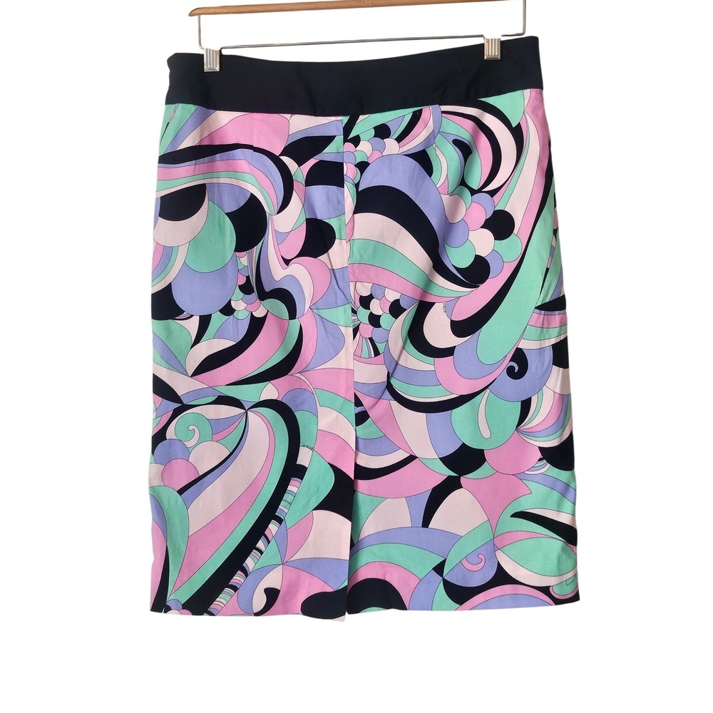 Tibi‎ Psychedelic Swirl Print Pencil Skirt Pastel Hippie Retro Art Pop Size 8 - Picture 2 of 10